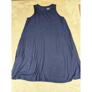 Time and Tru Womens XXL Navy Blue Sleeveless Swing Dress with Pockets